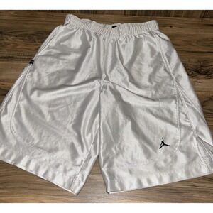VTG Nike Jordan White Black Jumpman Dazzle Shiny Shimmer Shorts‎ Mens M